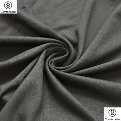 Dark Gray Recliner Sofa Cover - Stretch Fit with Side Pocket & Non-Slip Elastic