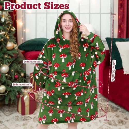 Women Wearable Blanket Hoodie Christmas Mushroom Gifts for Women Adults - Mushroom / Adult