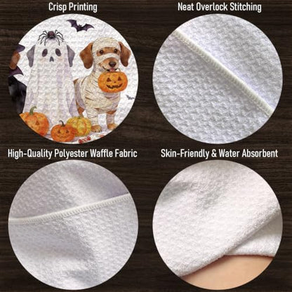 Halloween Dachshund Kitchen Dish Towel - Dachshund Gift for Women