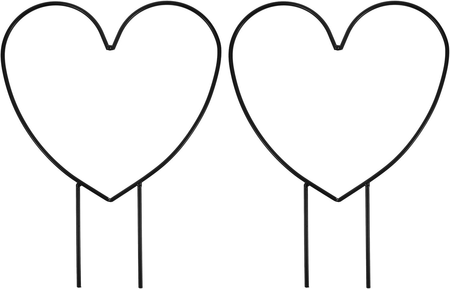 Skiennix Heart Shaped Trellis - Decorative Metal Plant Support for Indoor Climbing Plants | Rust-Proof, Black, 2 Pack