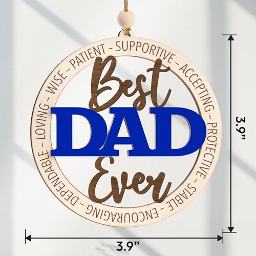 Best Dad Ever Ornament with Card - Unique Father's Day Gift for Dad, Stepdad, or Father Figures