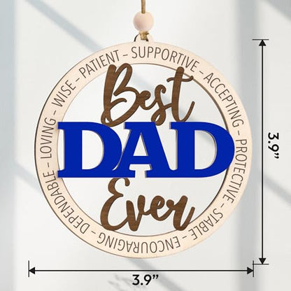 Best Dad Ever Ornament with Card - Unique Father's Day Gift for Dad, Stepdad, or Father Figures