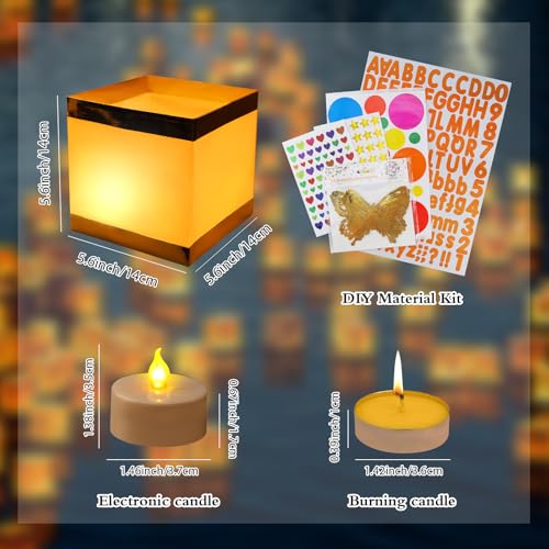 24PCS Floating LED Lantern Kit with Flickering Candles - Waterproof Outdoor Decor - Variation of THIS listing 24