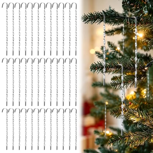 Victorian Christmas Metal Tinsel Icicles Ornaments - Holiday Tree Decor Set