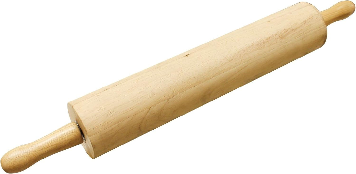 TrueCraftware Wooden Rolling Pin - 18" Length, 3-1/4" Diameter for Fondant, Pie Crust & Cookie Dough