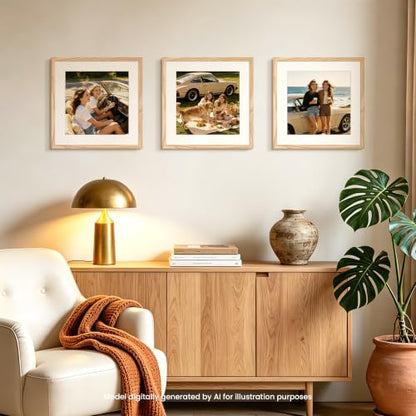 Upsimples 16x16 Inch Picture Frame Wall Decor - Natural Style, Single Piece