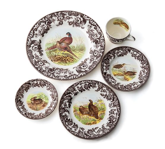 Spode Woodland 5-Piece Thanksgiving Dinnerware Set with Pheasant Design