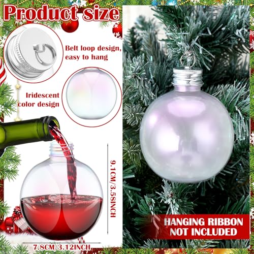 Vercraft Christmas Drink Ball Ornaments - Fillable 12 Pack, 250ml Variation of 12 / 250 ml