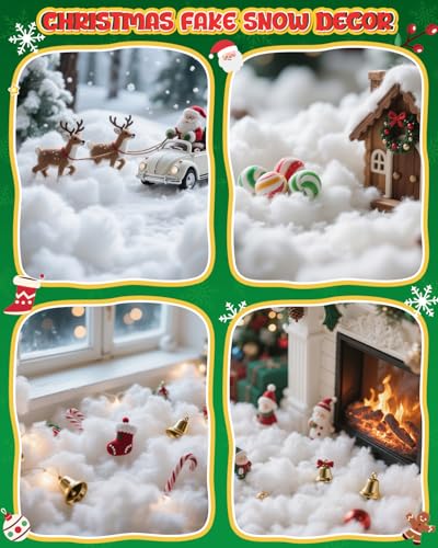 Fake Snow for Christmas Decorations 17.64oz - Fluffy Artificial Snow