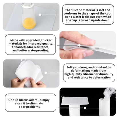 Silicone Floor Drain Cover Set - Anti-Odor, Leakproof, 8x8 Inch for Bathroom & Kitchen