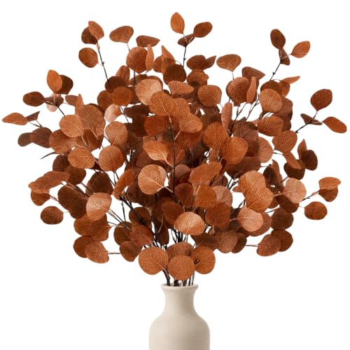 Artificial Eucalyptus Stems Fall Decor 6-Pack, 35.4 Inches for Autumn Home