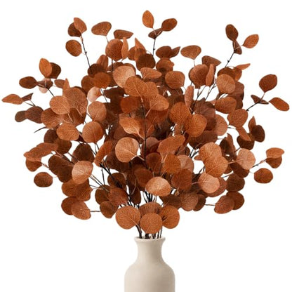 Artificial Eucalyptus Stems Fall Decor 6-Pack, 35.4 Inches for Autumn Home