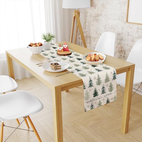 Christmas Table Runner Snowflake Snow Tree Holiday Decor 13x72