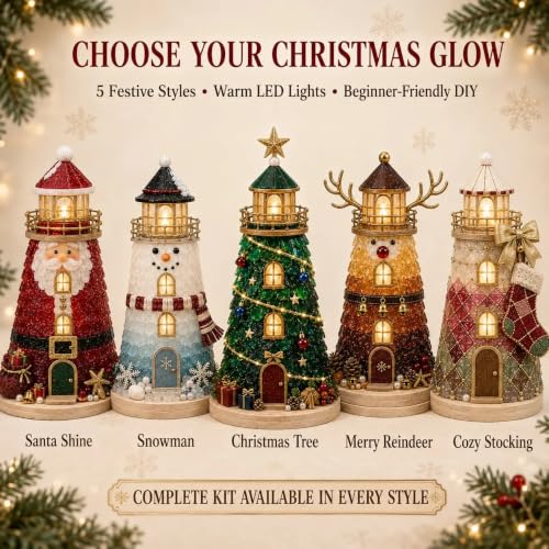 Snowman DIY Lighted Christmas Lighthouse Kit - Holiday Craft Set