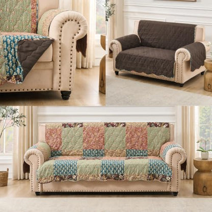 Reversible Furniture Protector for Loveseat - Pet-Friendly, Slip-Proof, 60x70 Inches