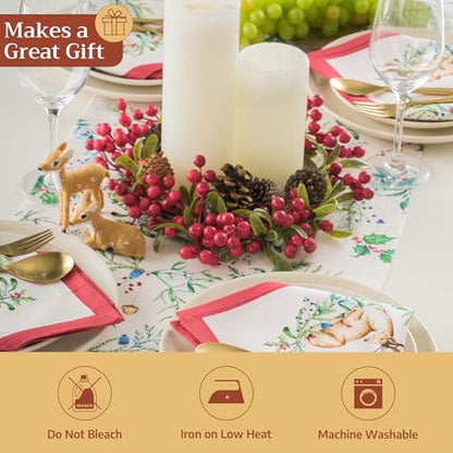 Maison d' Hermine Holly Time Table Runner 14.5" x 108" Cotton Holiday Decor