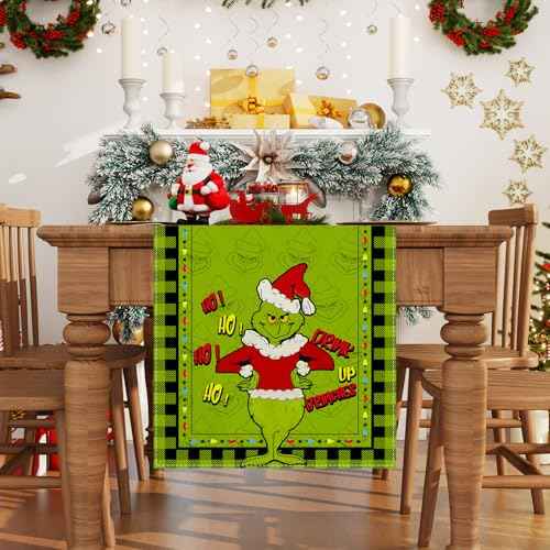 Christmas Table Runner 13x72 Inch Christmas Xmas Winter Holiday Decorations and Supplies for Home Kitchen Dining Room Table Decor