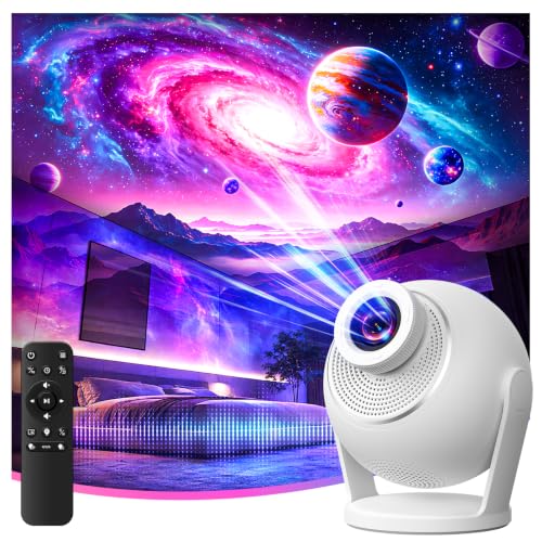 3D Galaxy Projector with 60 HD Dynamic Scenes - White Version for Home & Bedroom Decor