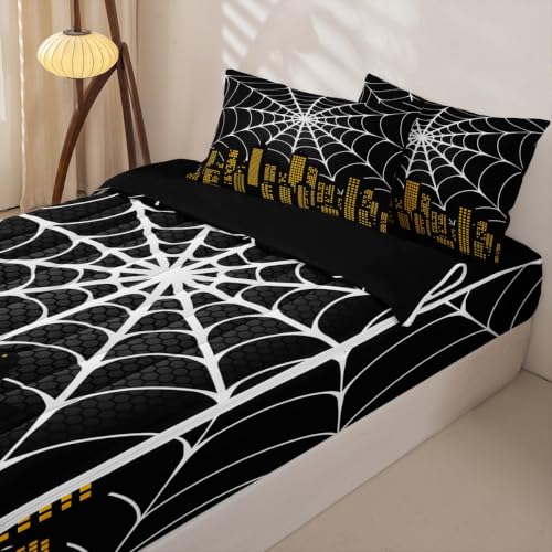Yellow Twin Zipper Bedding Set with Comforter, Sheets & Pillowcases - Hero Theme Kids Bedding