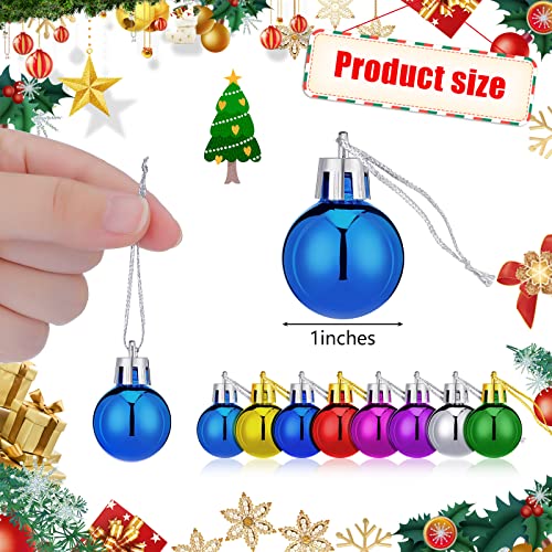 Mini Christmas Ball Ornaments 80 Pack Glitter Smooth Balls - Variation of Smooth Ball