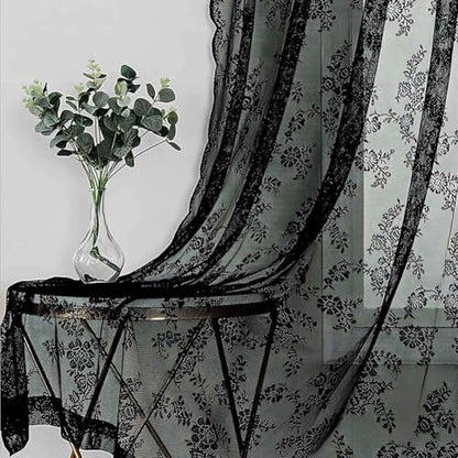 White Lace Canopy Bed Curtains Set for Queen Size Bed - 4 Corner Mosquito Net - 1 Set
