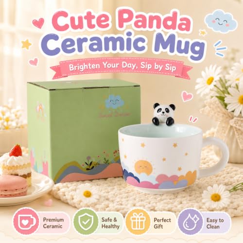 12oz Cute 3D Panda Ceramic Coffee Mug - Variation: Panda / 12 Ounces