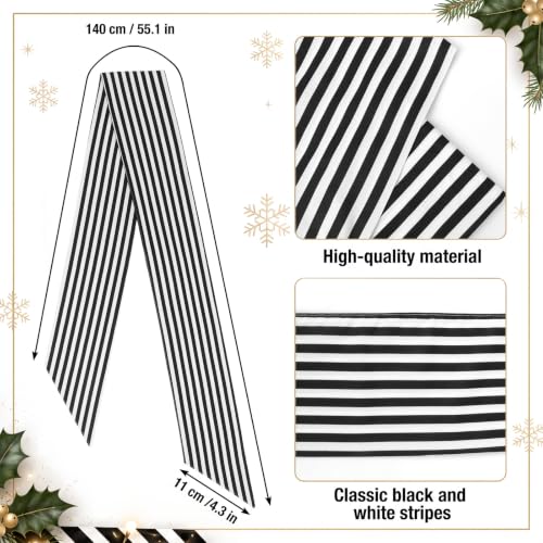 Black & White Wreath Sash for Front Door - Fall, Halloween, Christmas Decor