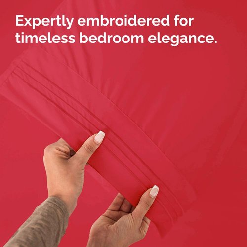 King Pillow Cases by [Brand Name] - Ultra Soft Hotel Quality Covers | Comfy, Cooling & Wrinkle Free - 2 Piece Set in Red