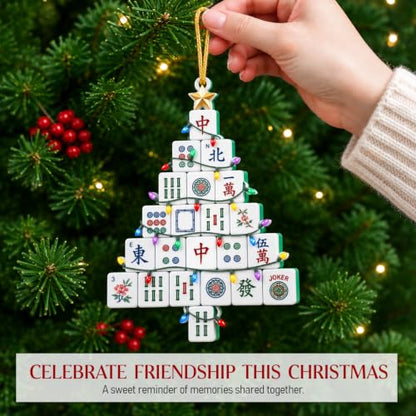 Christmas Mahjong Ornament Tree - Mahjong Gifts for Women