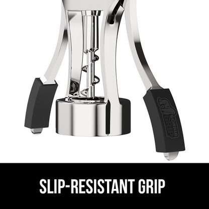 GORILLA GRIP Wine Opener - BPA-Free Zinc Alloy Wing Corkscrew | Easy to Use, Dishwasher Safe, Black