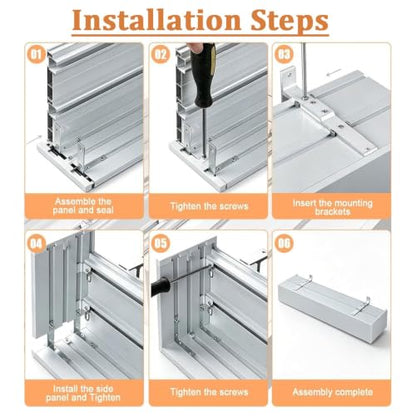 Side-Mount Wall Mount Curtain Pelmet with Double Track 3-in-1 Hidden Box Cover - 1.6m / 5.2ft