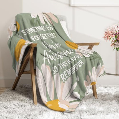 Green You Are Awesome Blanket for Women - Inspirational Gift