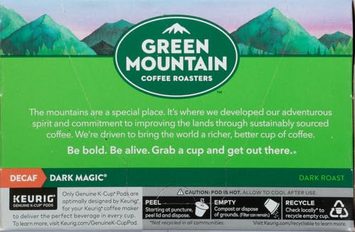 Green Mountain Coffee Dark Magic Decaf Keurig K-Cups Coffee, 12 Count