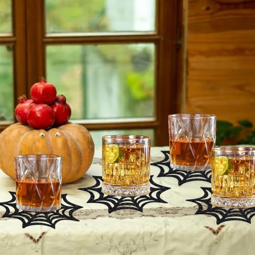 Halloween Black Spider Web Felt Coasters Set of 6 for Fall & Party Decor