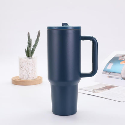 Skiennix 40 oz Insulated Tumbler - 100% Leakproof Stainless Steel Travel Mug with Handle & Straw | Navy