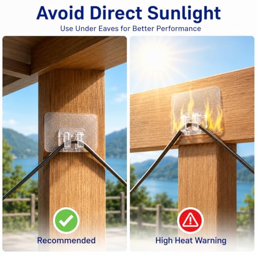 50PCS Outdoor String Light Hooks for Christmas and Garden Lighting