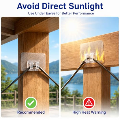50PCS Outdoor String Light Hooks for Christmas and Garden Lighting