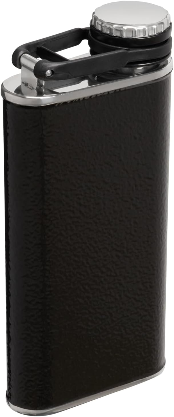 Stanley Classic Wide Mouth Flask - 8 oz Leakproof Insulated Hip Flask | BPA-Free Hammertone Black