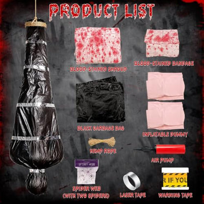 Halloween Body Bag Decorations Outdoor Hanging Corpse Props - 2 Pack 6ft - Variation of THIS listing