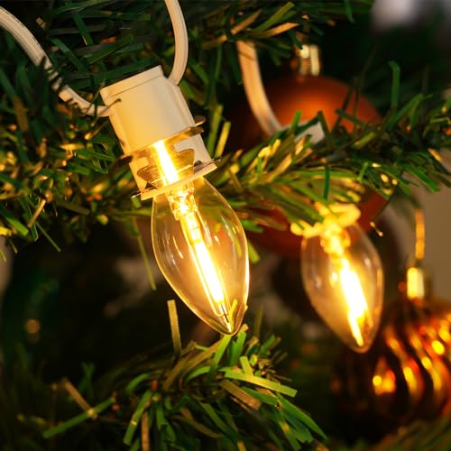 Christmas Village Lights Set with 1 LED Bulb - 6 FT Cord, 2 Pack - Warm Glow
