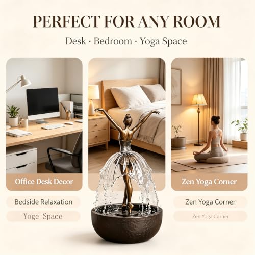 Elegant Ballerina Water Fountain for Home & Office Decor - 1pcs