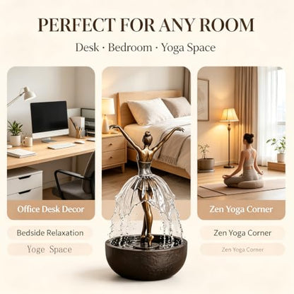Elegant Ballerina Water Fountain for Home & Office Decor - 1pcs