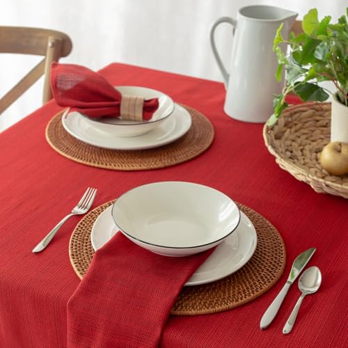 Benson Mills Millennium Red Tablecloth 60x84 Rectangular - Contemporary Linen