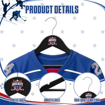 Black Hockey Jersey Hangers - 2 Pack Wall Mount Display Racks for Youth Sports Jerseys