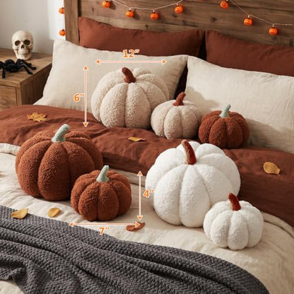 Pumpkin Pillow Set - Off White, Halloween Fall Decor, 2 Sizes