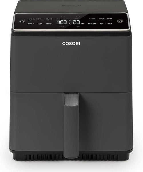 Cosori Air Fryer 6.8-Qt - 12 One-Touch Functions & Dual Heating Elements | Dishwasher-Safe, Gray