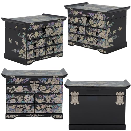 Mother of Pearl Jewelry Organizer Box - Plum Blossom - Elegant Gift for Women