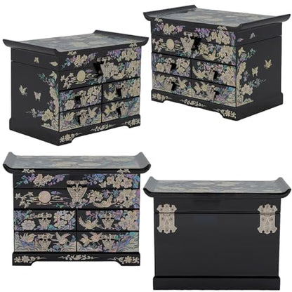 Mother of Pearl Jewelry Organizer Box - Plum Blossom - Elegant Gift for Women