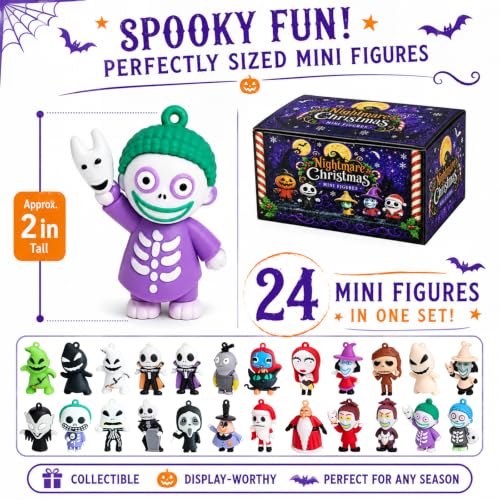 Black Nightmare Be Christmas Figures 24 Pcs Halloween Collectible Set