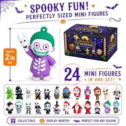 Black Nightmare Be Christmas Figures 24 Pcs Halloween Collectible Set